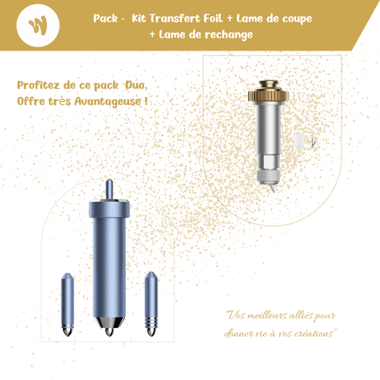 Pack Duo Créatif – Kit Transfert Foil & Lame de Découpe”